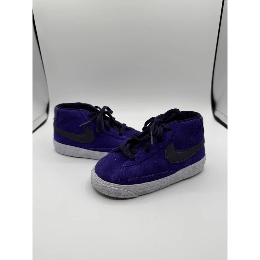 Nike Blazer Mid Purple Black 549551-502 Kids Size 8C Pre-Owned No Box